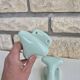 Set of two Green Porcelain Coat Hooks