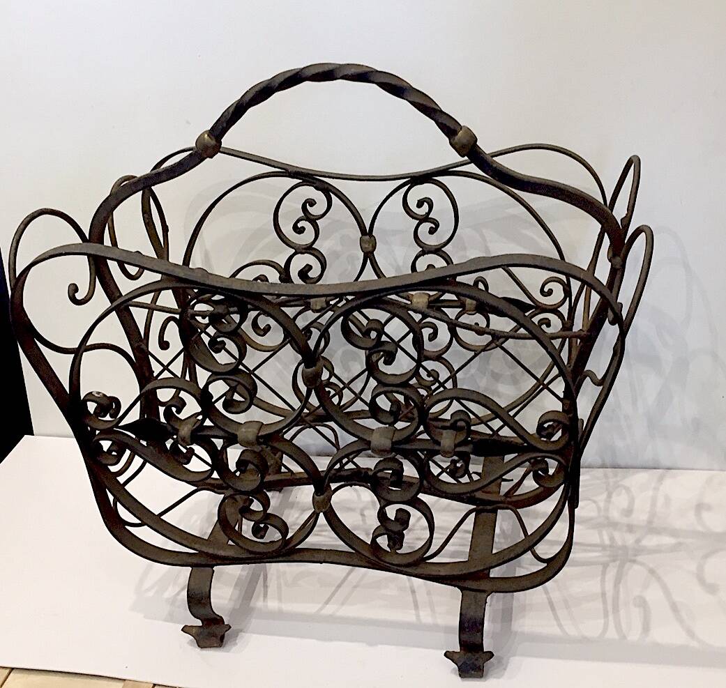 wrought iron newspaper rack
