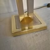 Modernist lamp. Brushed steel and brass.