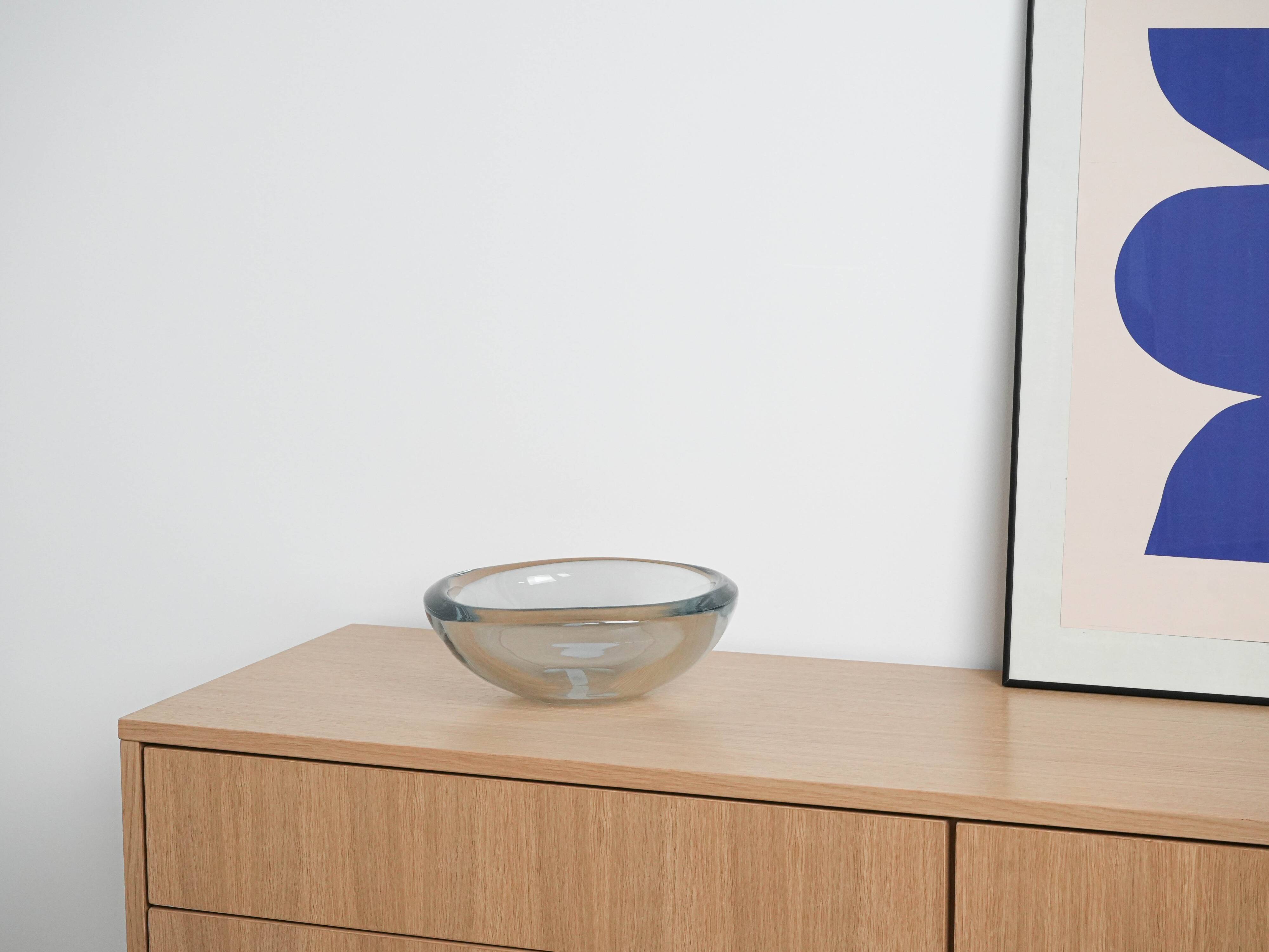 Glass bowl, Danish design, 1960s, manufactured by Holmegaard
