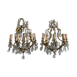 Pair of chandeliers with pendant