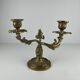 Pair of gilt brass candlesticks with two arms – Louis XV Rococo style