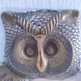 Empty pocket owl in gold and silver metal