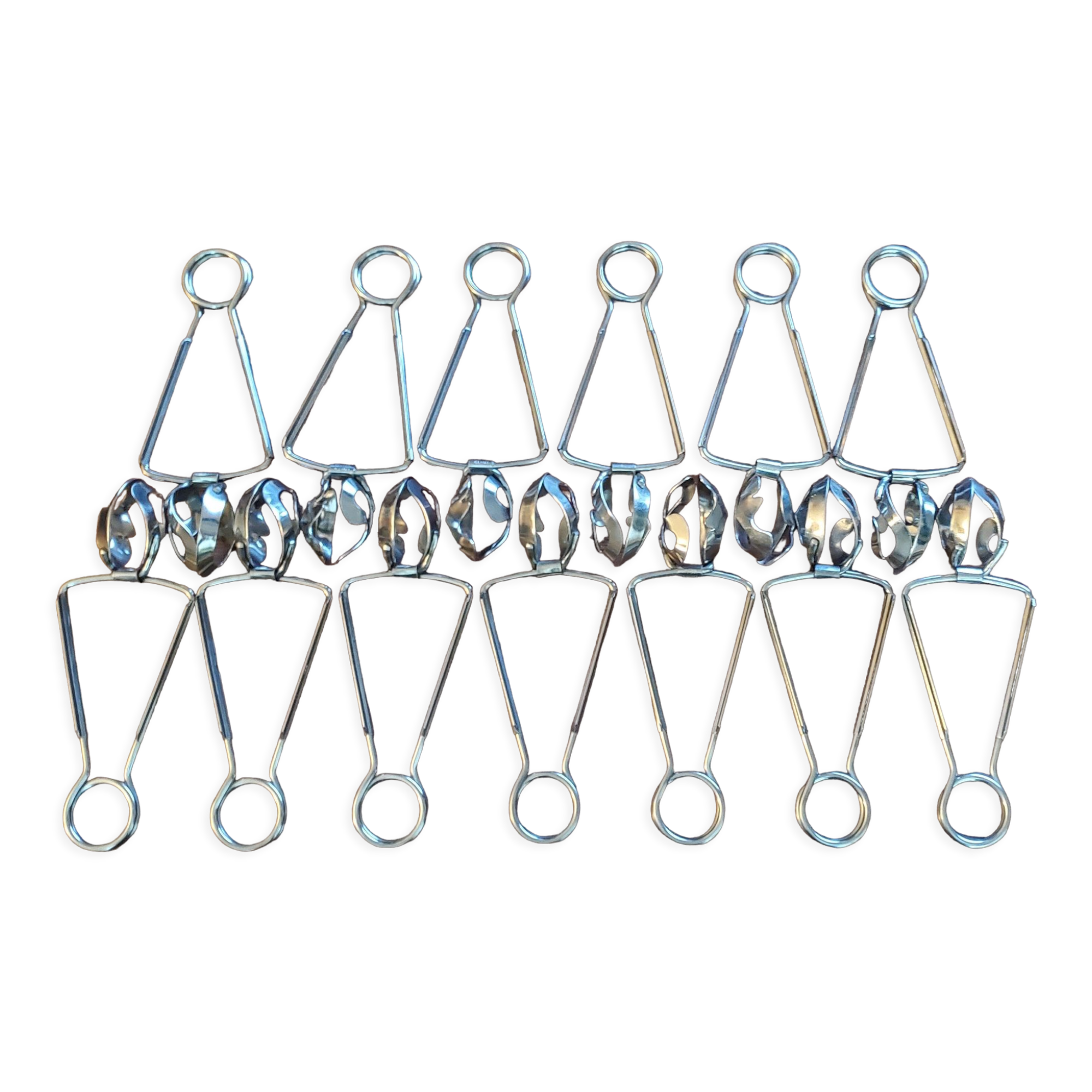 Lot de 12 pinces à escargot en inox