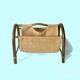 Vintage bamboo and fabric magazine rack