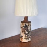Lampe de table moderne danoise unique Bodil Marie Nielsen avec imprimé feuilles, années 1960