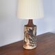 Unique Bodil Marie Nielsen Danish Modern Table Lamp with Leaves Print, 1960s