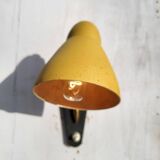 Yellow adjustable casserole wall light 1950