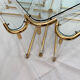 Coffee table and its 4 associated nesting tables in plexiglass and gold metal