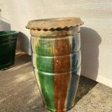 Large ancient glazed terracotta vase from southern France.