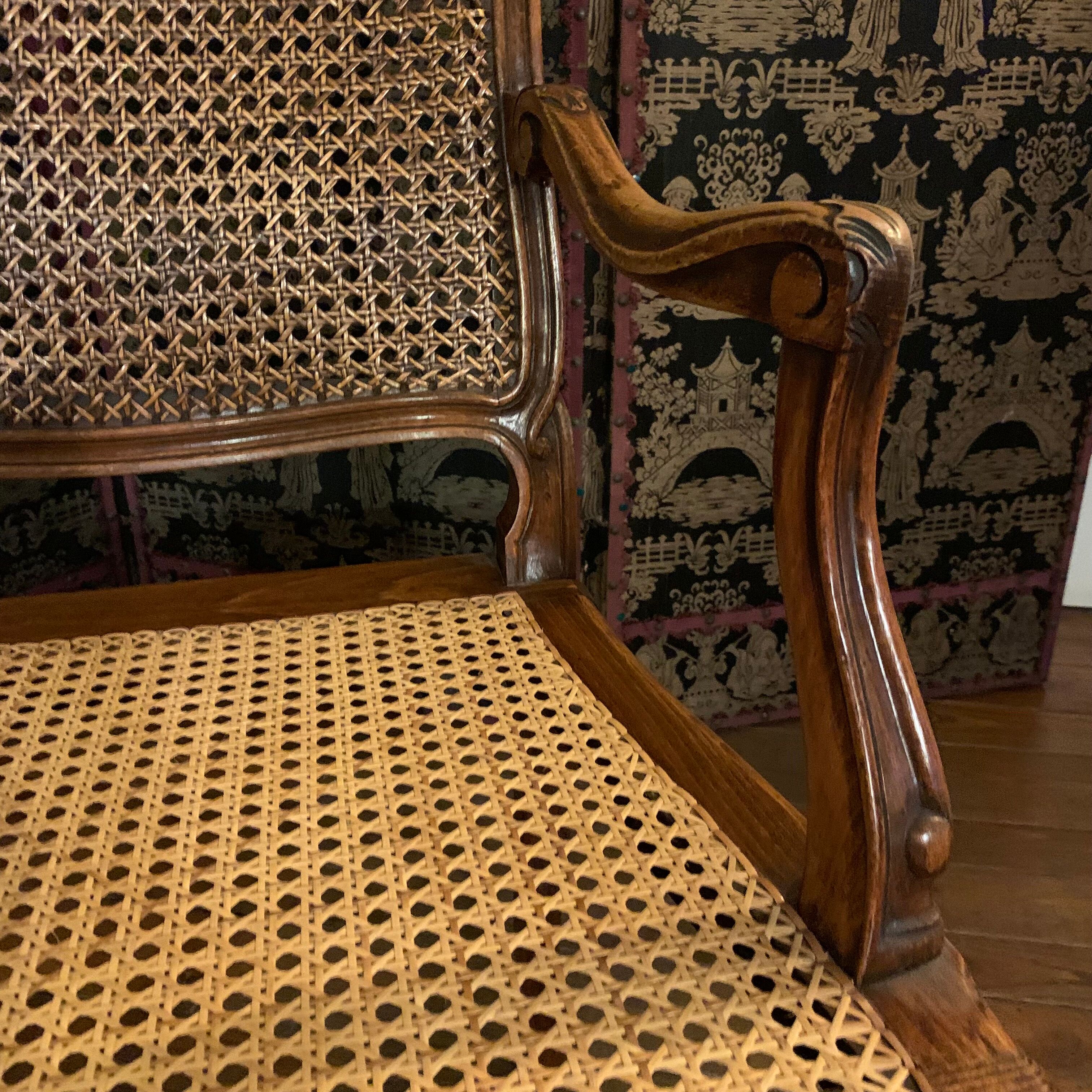 Regency canned armchair