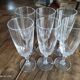 Set of 6 vintage champagne flutes in chiseled crystal