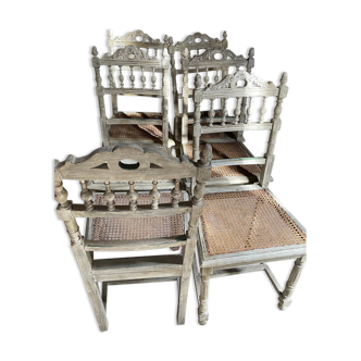 Old carved wood chairs