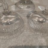 5 Baccarat crystal champagne glasses, Nancy model, before 1936