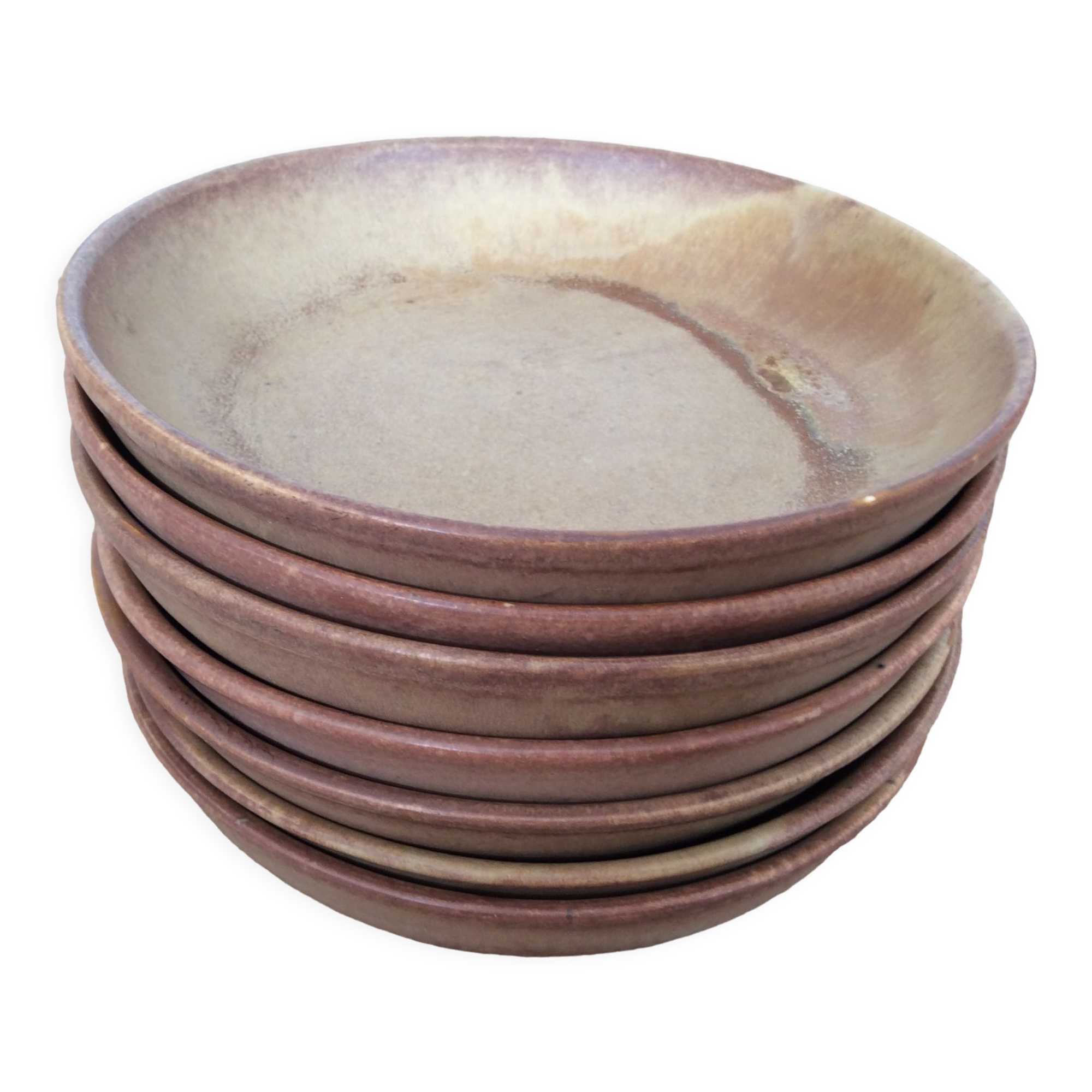 7 hollow stoneware plates