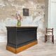 Solid wood box counter.