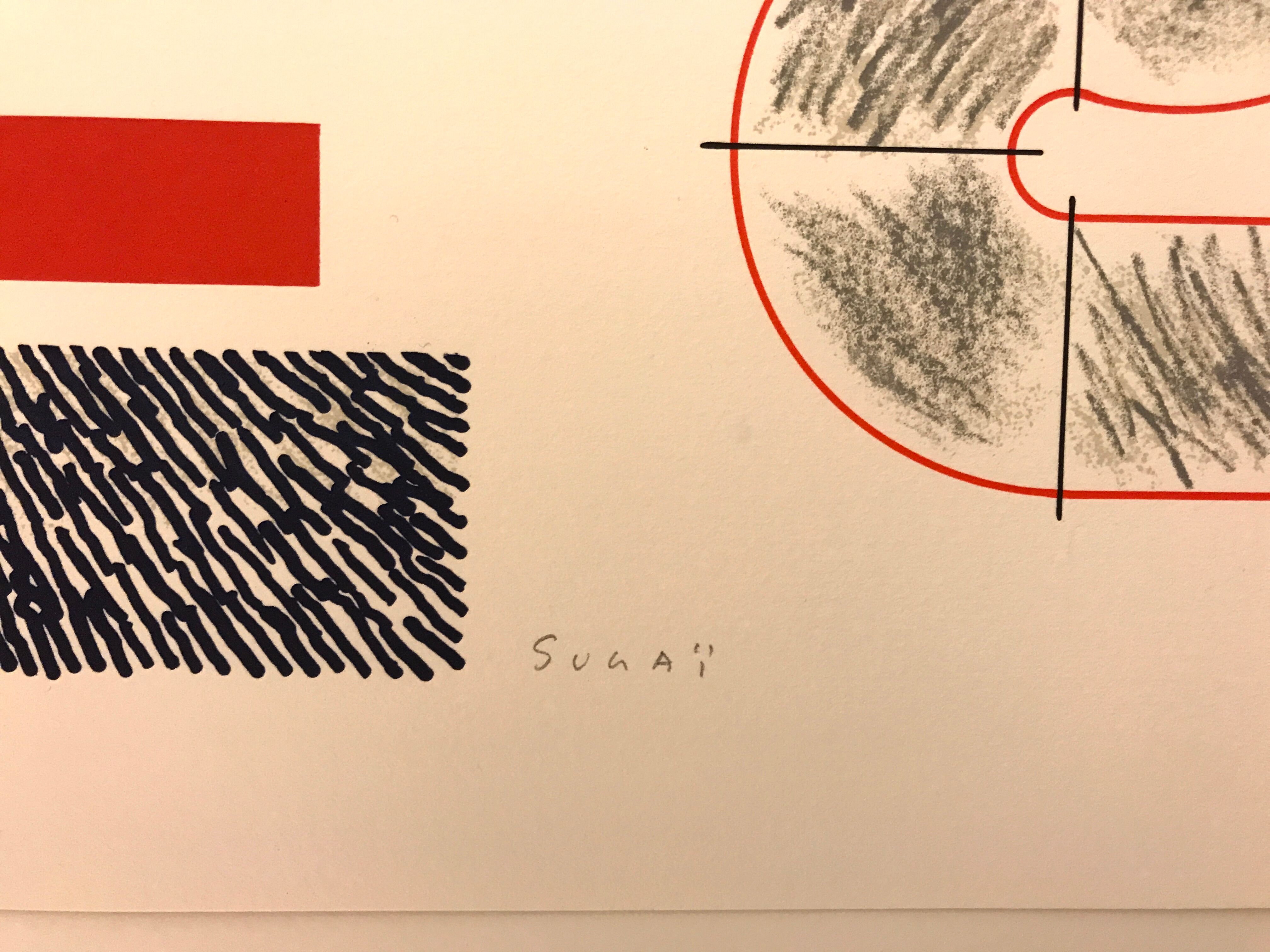 Original lithograph with signed embossing Kumi Sugai, S (3), 1990