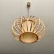Curved wood pendant lamp 1960
