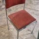 Dining room table + 4 stainless steel and smoked glass chairs 1970