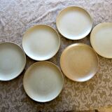 6 stoneware dessert plates from "Grés Village" in very good condition