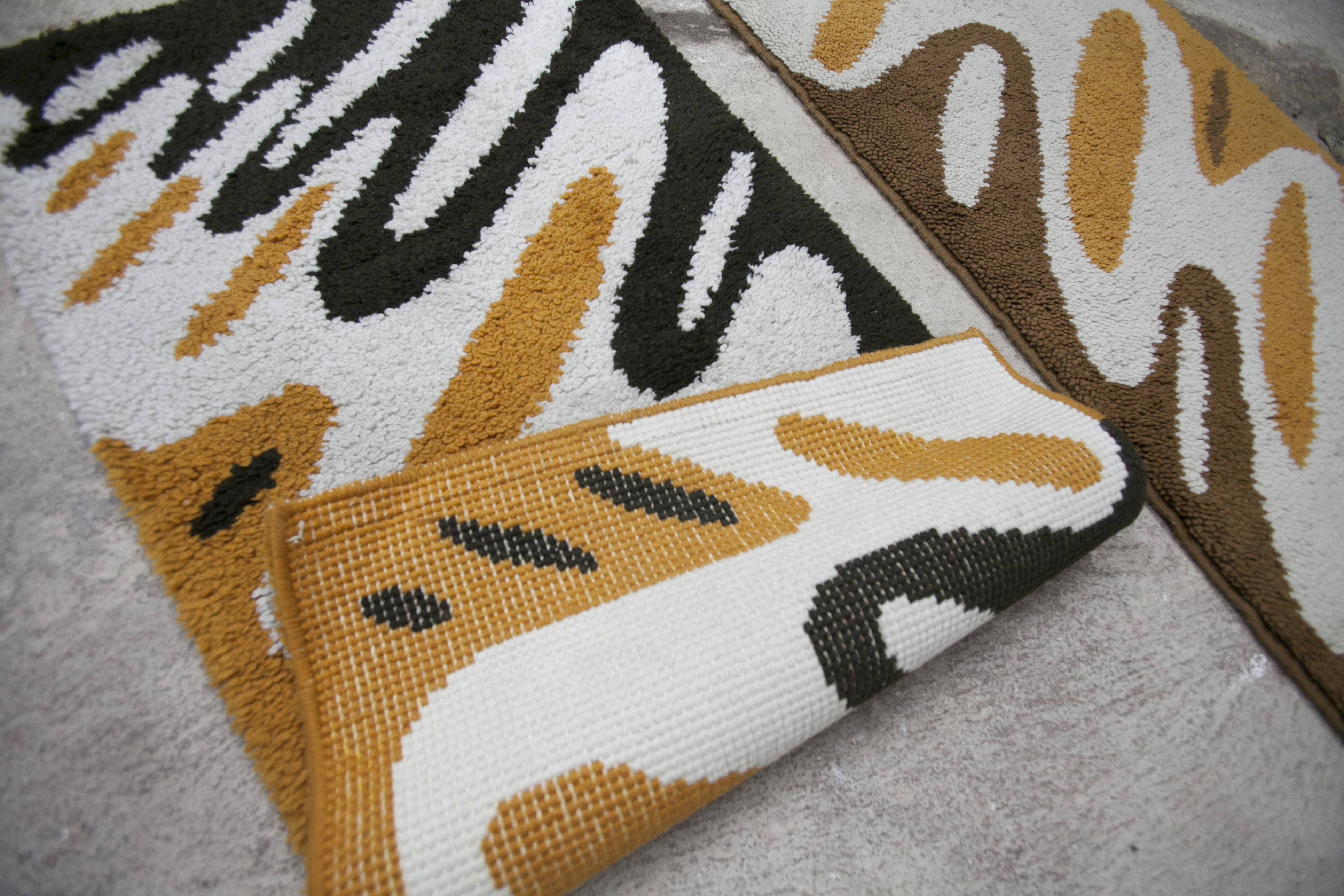 Pair of handmade 1970s wool bedspreads