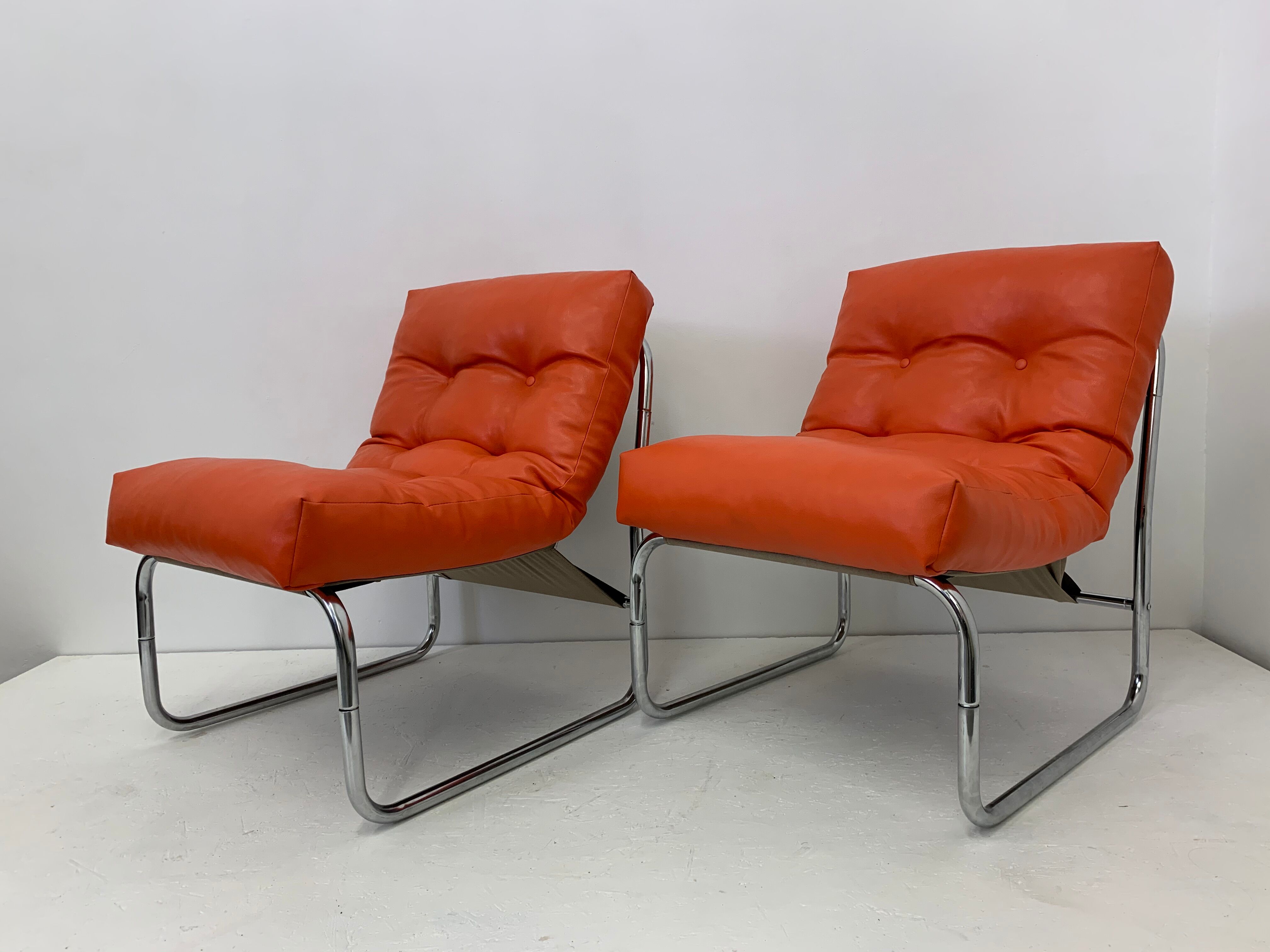 Pair of lounge chairs by Gillis Lundgren for Ikea, model “Pixi”, 1970s
