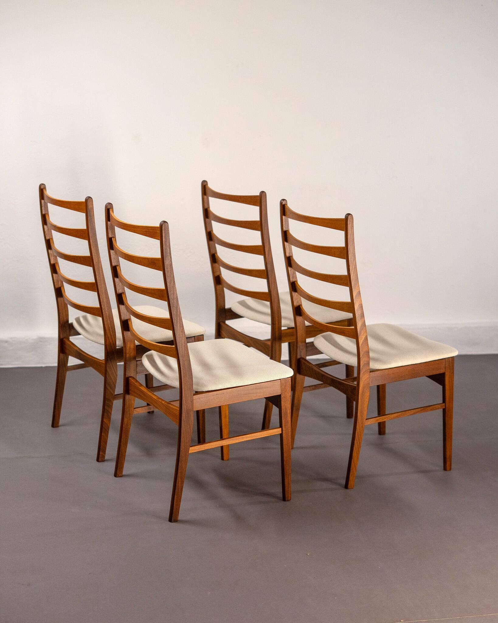 Set of 2 Danish Dining Chairs made of Teak and Beige Upholstery, circa 1960