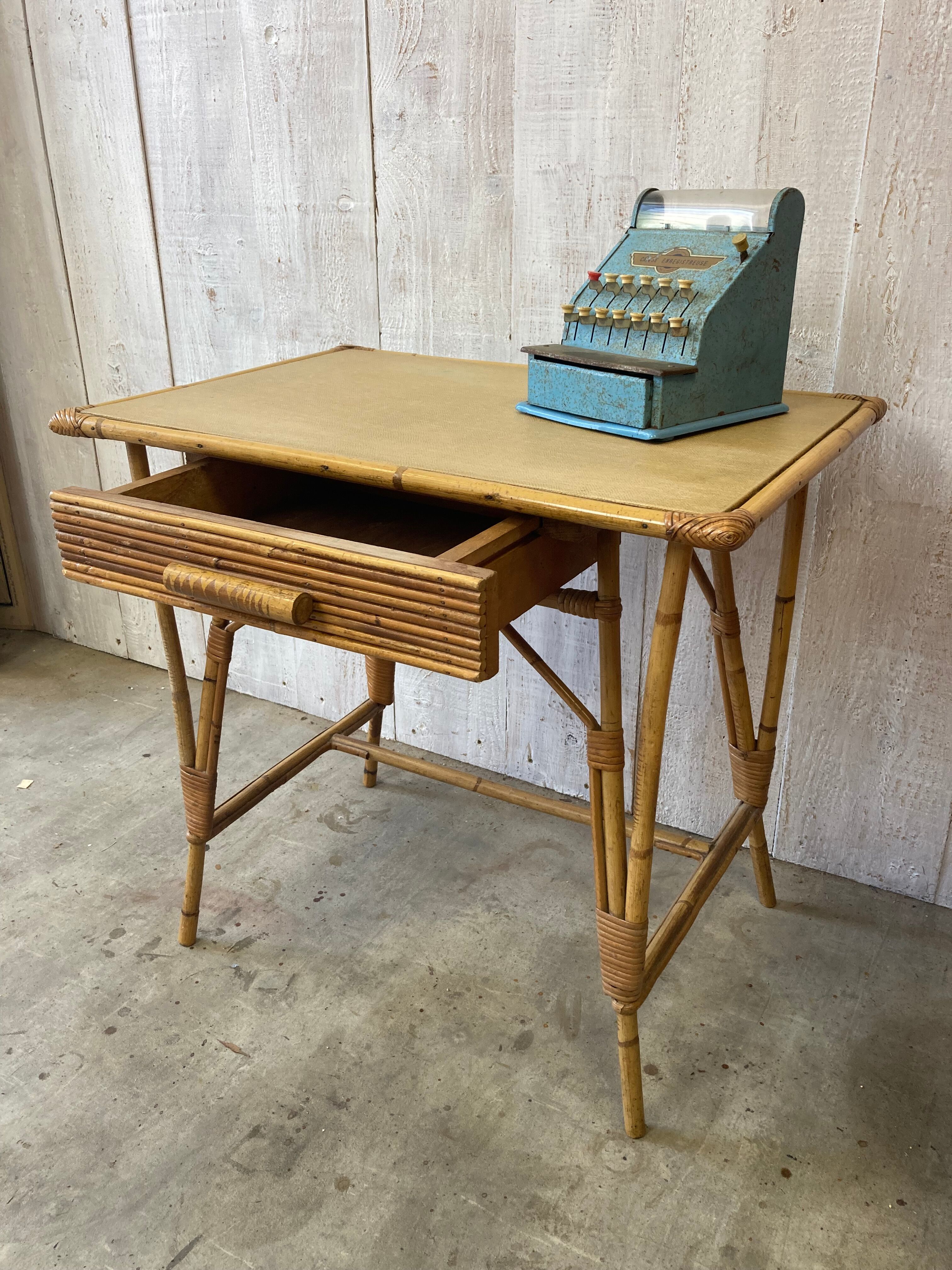 Vintage rattan desk