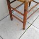 Vintage straw seat bench stool