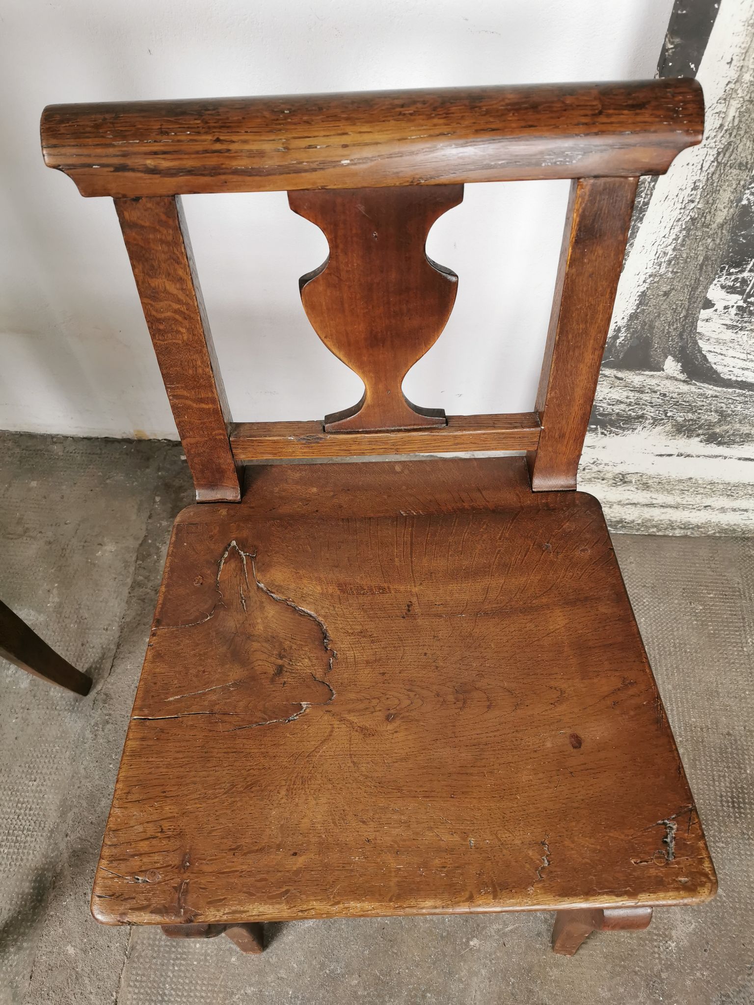 Paire de chaises en chêne brut
