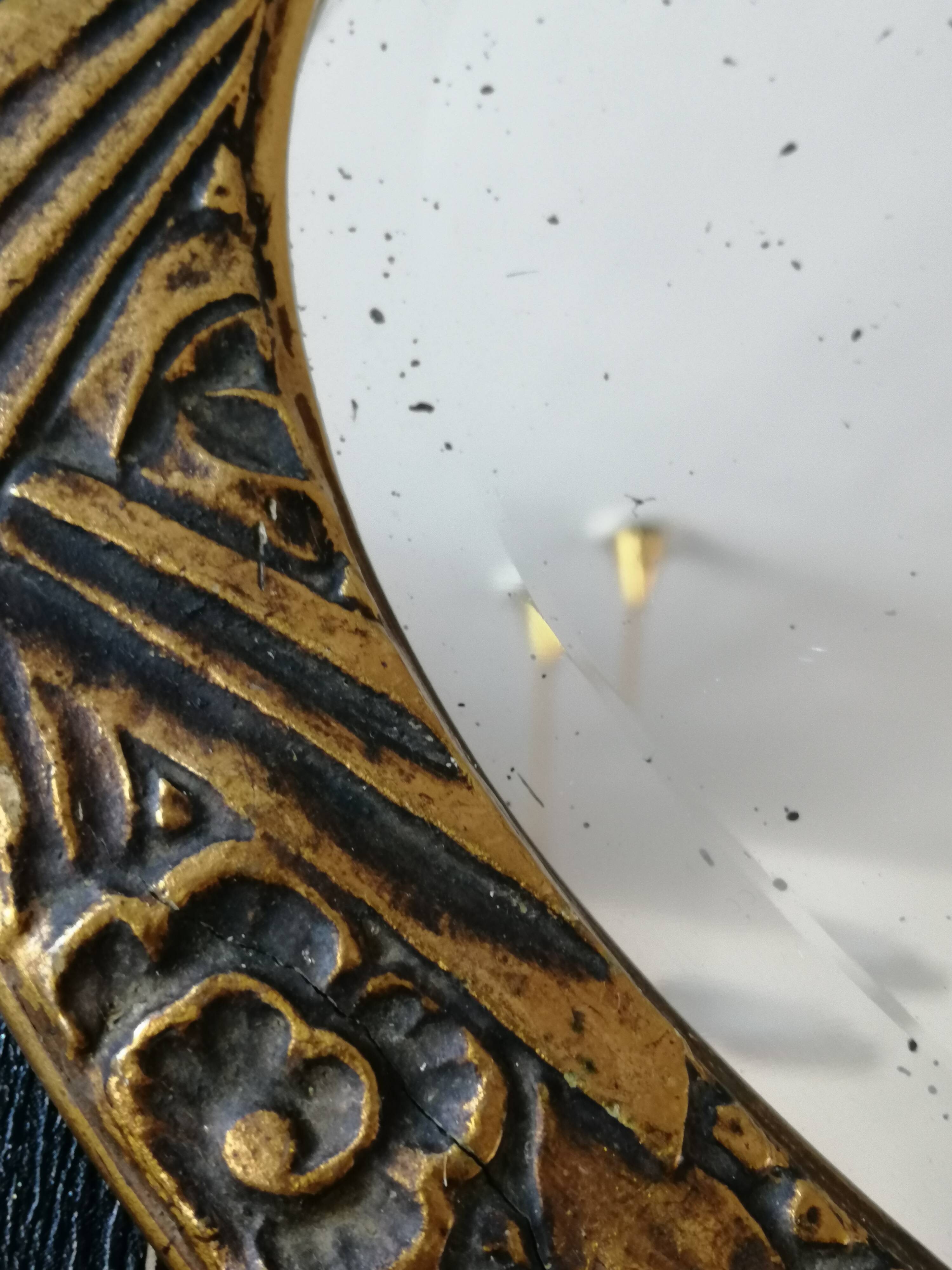 Mirror oval bevelled art deco