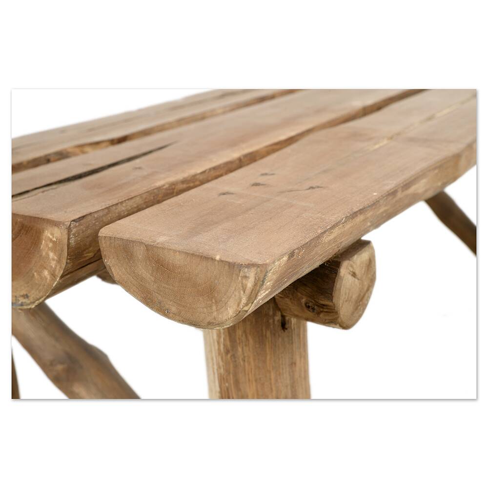 Banc rustique en rondins de bois