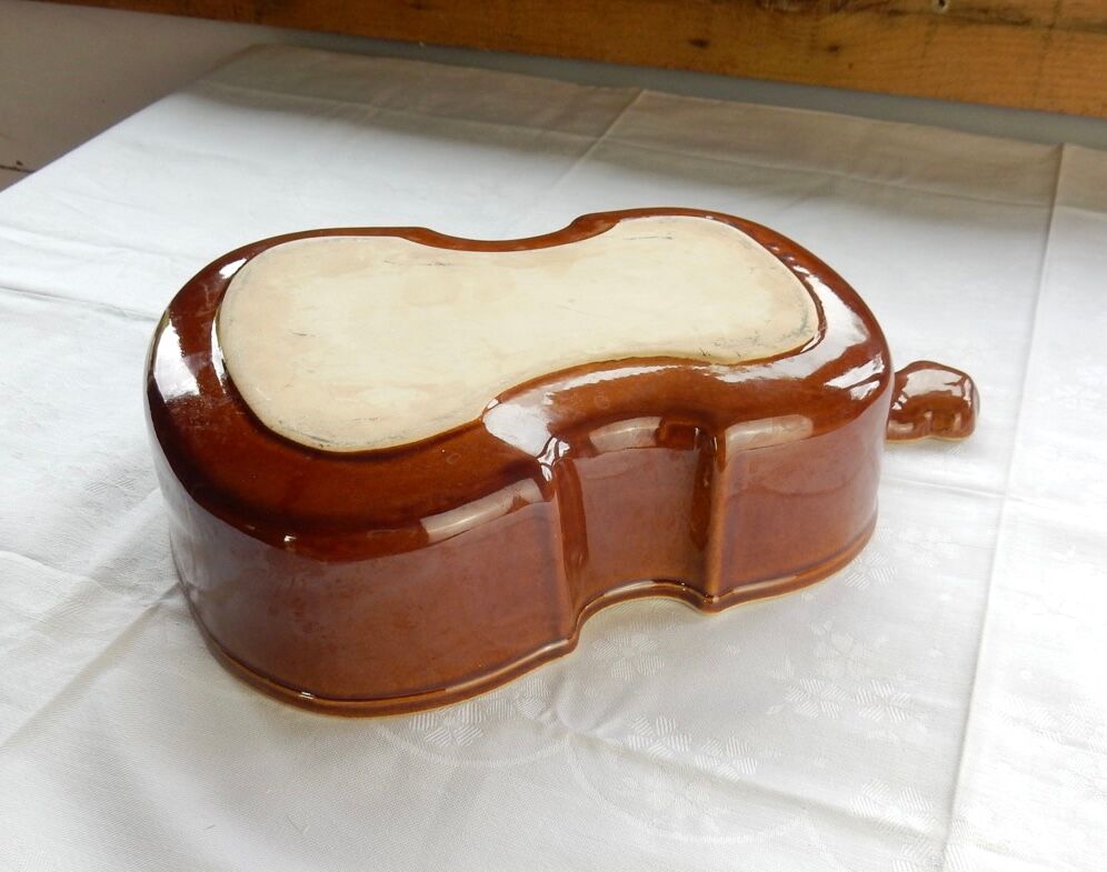 Terrine dish in the shape of a violin or double bass