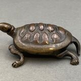 Bronze turtle XIXth Chocolate patina Fine carving