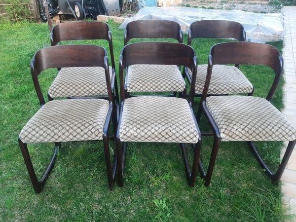 lot 6 chaises Baumann traineau
