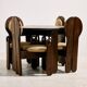 Hungarian Pine Dining Set by Mária Szedleczky, 1970s, Set of 5