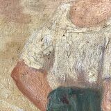 Cécile Van Moé. XIXe Charmante huile sur toile présentant une jeune femme près d’un puits.