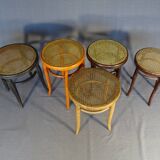 5 bistro stools with caned seats, Thonet, Baumann, 1890 to 1930