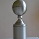 Large brushed aluminum lamp base, Philippe Barbier era, circa 1970