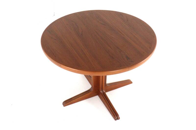 Round 3x extendable dining table 'Hampen' - danish teak mid century modern