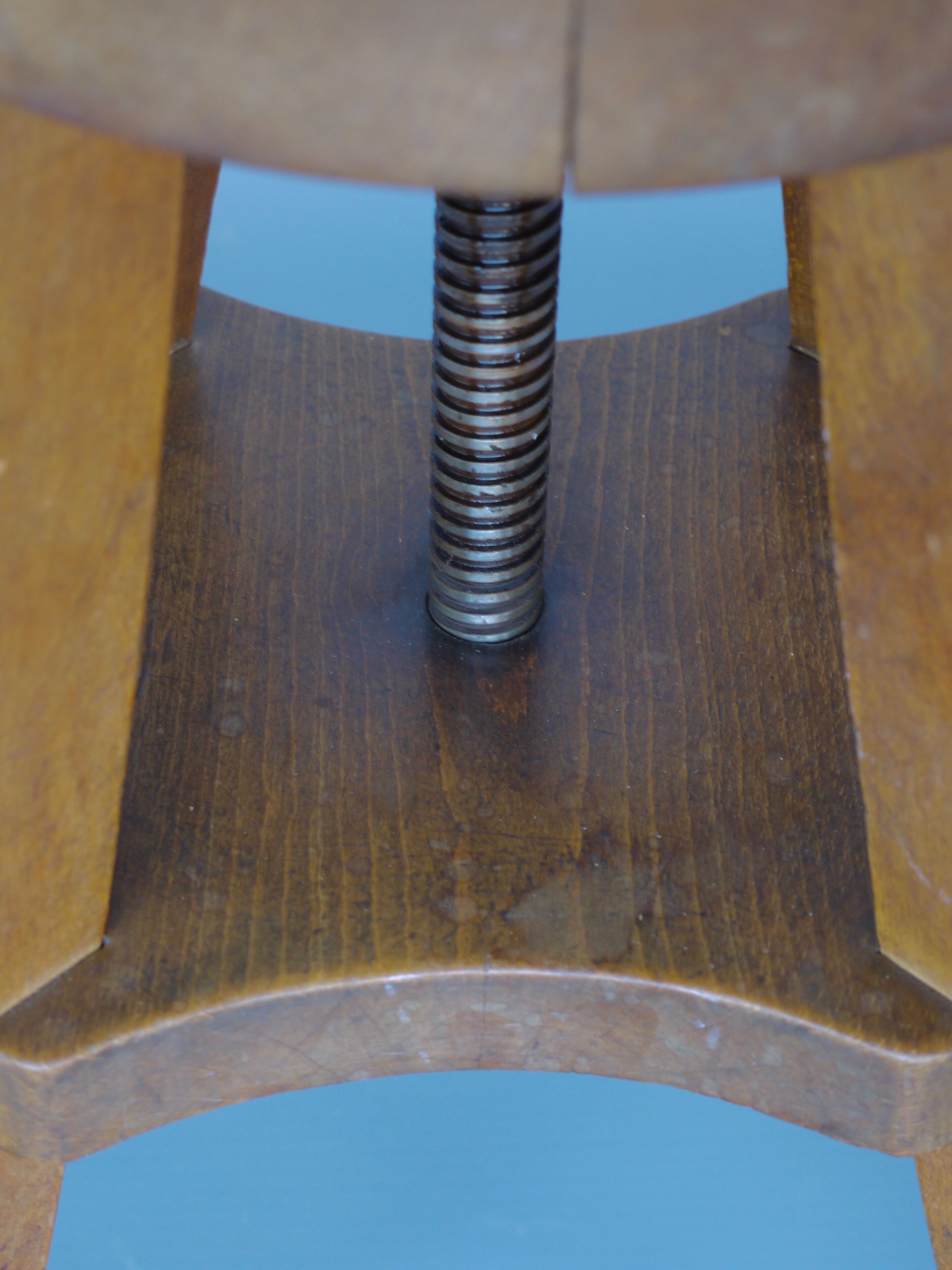 Industrial adjustable piano stool. 1930s
