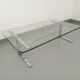 Vintage coffee table in transparent glass and cast aluminum from the 70s