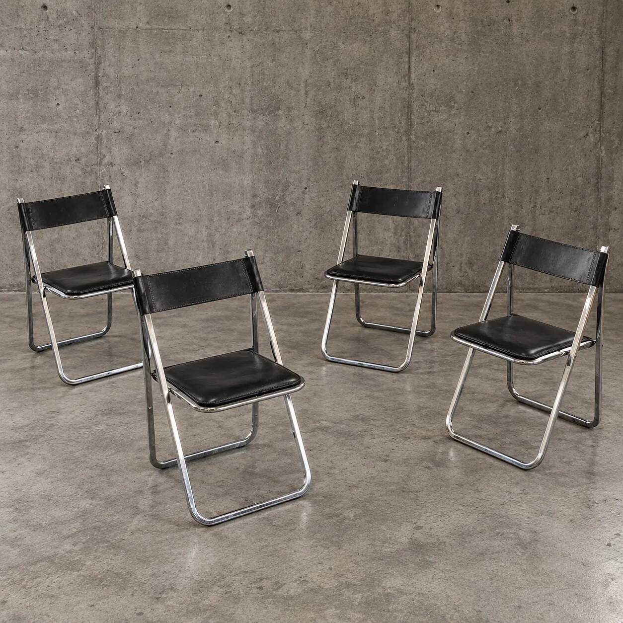 Postmodern set of four Tamara folding chairs manufactured by Arrben / Italy 1970's