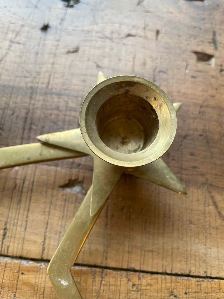 Brass star bougeoir