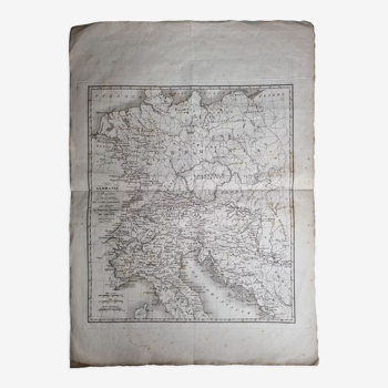 Carte de Germanie extraite de l'Atlas des l'histoire des empereurs de 1819, 48 x 34 cm