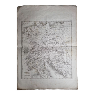 Carte de Germanie extraite de l'Atlas des l'histoire des empereurs de 1819, 48 x 34 cm