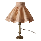 Lampe à poser laiton chapeau juponné vintage