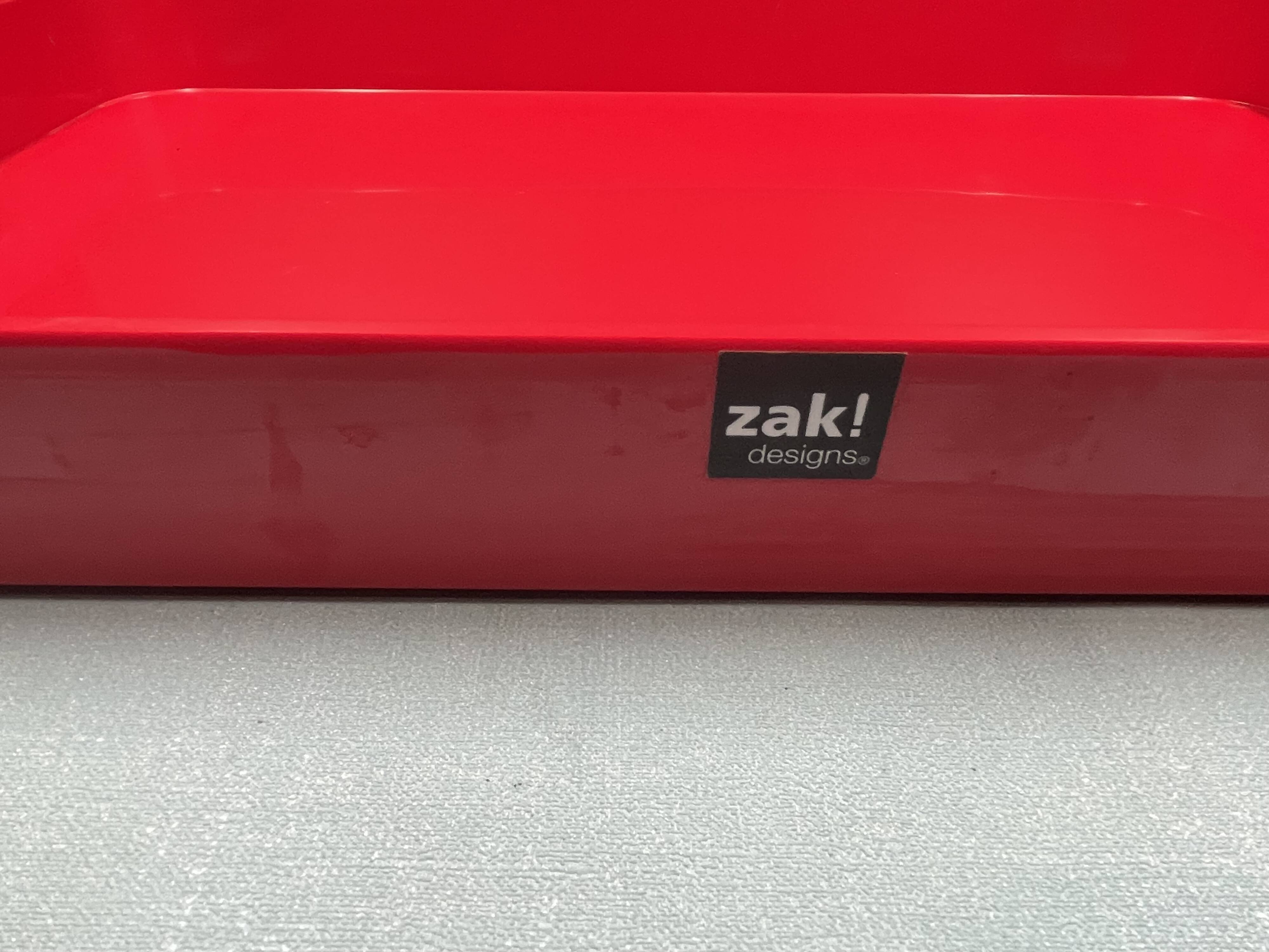 Orange and red plastic breakfast tray zak! & china vintage