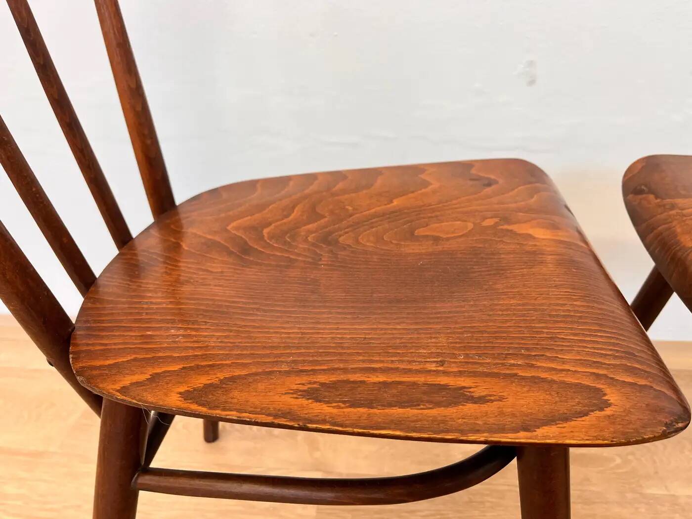 Set of four mid-century design wooden dining chairs by TON - 1960s