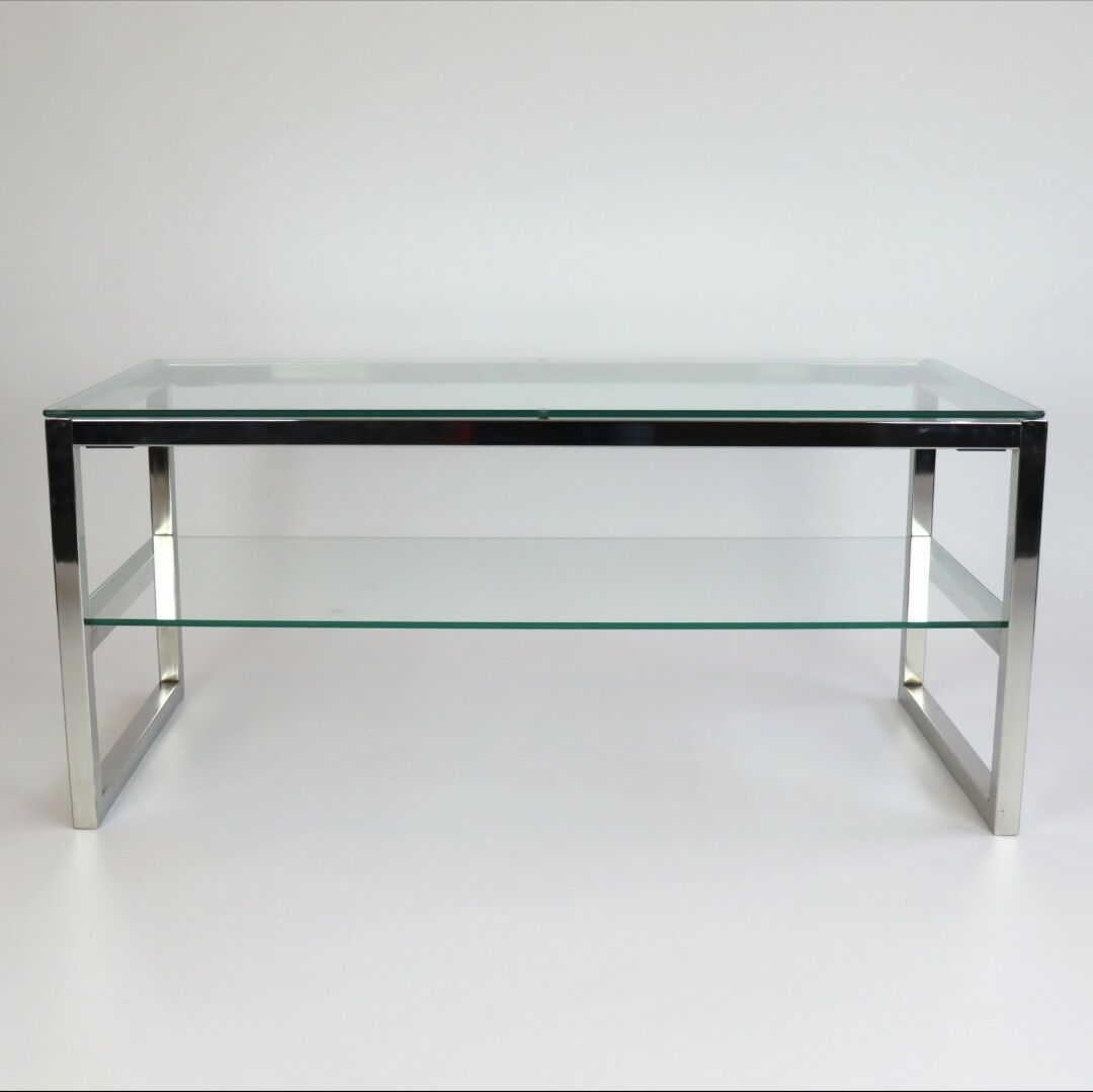 Metal and glass coffee table